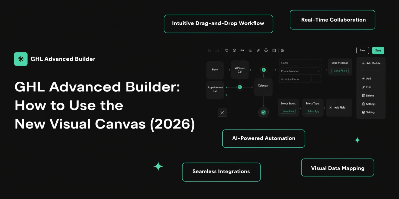 GHL Advanced Builder: How to Use the New Visual Canvas (2026)