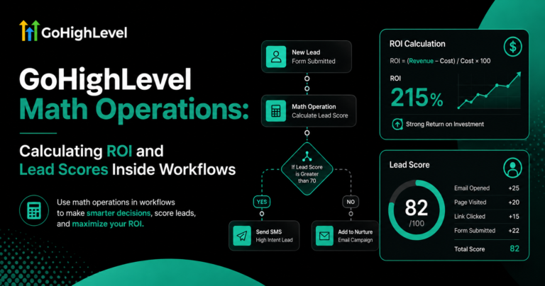 GoHighLevel Math Operations Calculating ROI and Lead Scores Inside Workflows